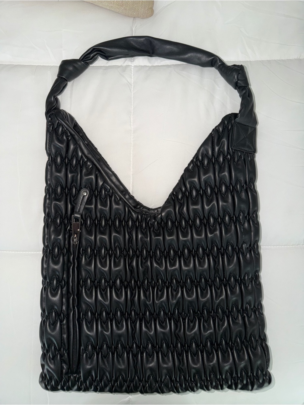 Dolce Vita Black Ruched Hobo Shoulder Bag Slouchy Oversized Y2K Purse